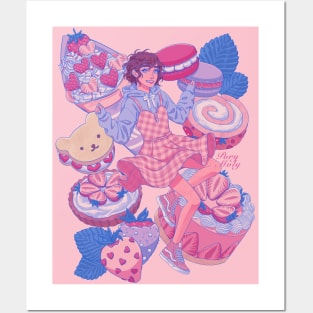 Strawberry Desserts Posters and Art